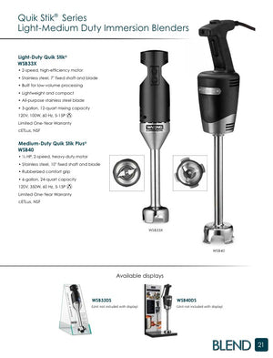 Waring WSB40 Catalog Page