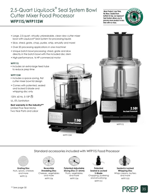 Waring WFP11S Catalog Page