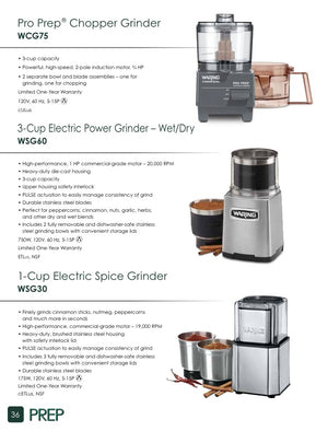 Waring WSG60 Catalog Page