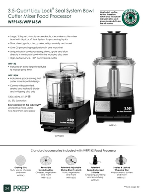 Waring WFP14S Catalog Page