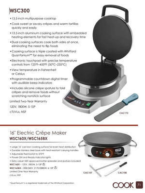 Waring WSC160X Catalog Page
