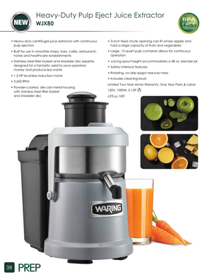 Waring WJX80X Catalog Page