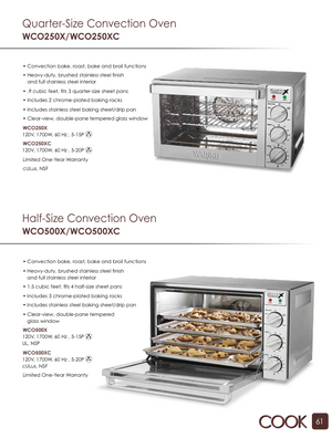 Waring WCO500X Catalog Page