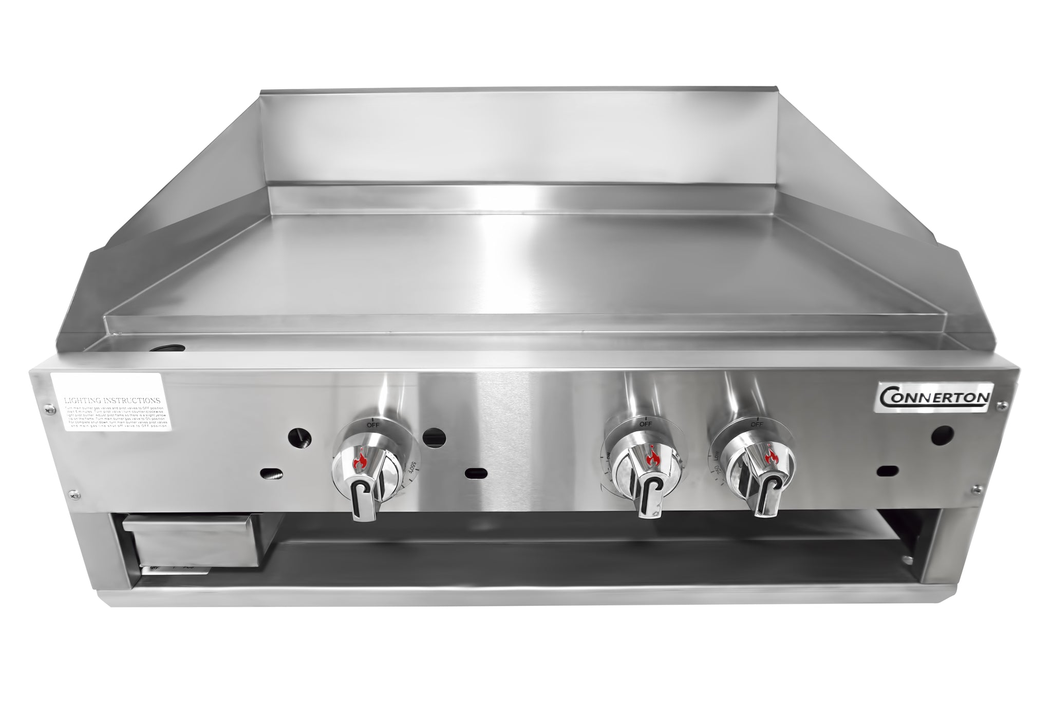 Connerton CG-60-T-S Griddle  1", countertop, gas, 60"W x 22"D x 1" thick highly polished steel griddle plate, (5) thermostatic controls, 110,000 BTU, NSF