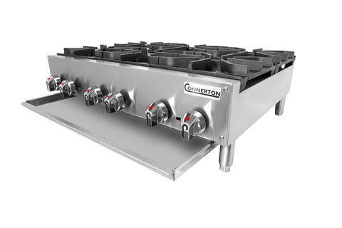 Connerton CHP-424-S Hotplate, countertop, gas, 12"W, painted cast iron grates, 56,000 BTU, NSF