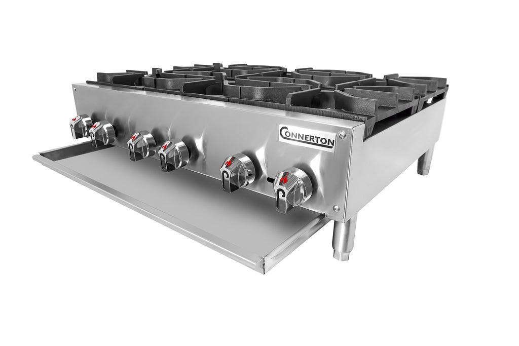 Connerton CHP-212 Hotplate, countertop, gas, 24"W, painted cast iron grates, 60,000 BTU, NSF