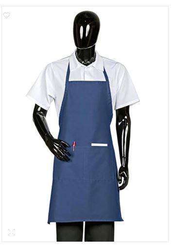 HI-LITE 800NY Full Bib 2 Pocket Fixed Neck, N. Blue 28" X 34"