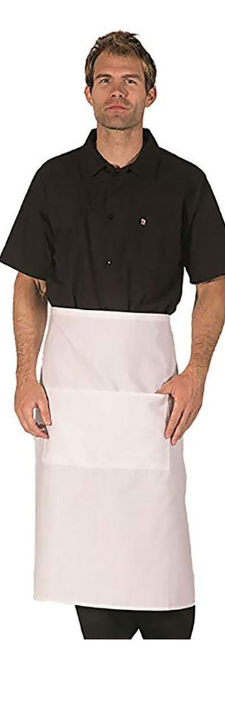 HI-LITE 920WH Two Center Pockets Bistro Apron, White