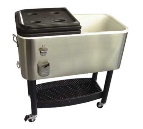 Crestware COOLER1 31 Inch Garden Cooler 17 Gallon Stainless Steel with Wheels