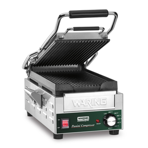 Waring WPG200 Slimline Panini Grill, ribbed cast iron plates, 120v/60/1-ph