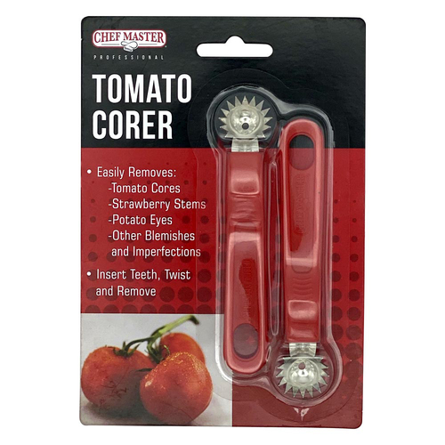 Chef Master 90241 Tomato Corer, Stainless Steel with Plastic Handle
