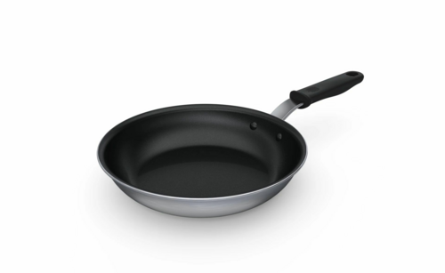 Vollrath 692410 Tribute 10" Tri-Ply Stainless Steel Non-Stick Fry Pan with CeramiGuard II Coating and Black Silicone Handle