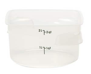 Cambro 2RFSPROPP190 2 qt CamRound® FreshPro Translucent Round Storage Container Polypropylene