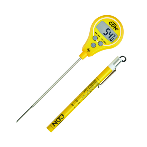 CDN DTL572B 4 5/16" Waterproof Digital Pocket Probe Lollipop Thermometer Yellow