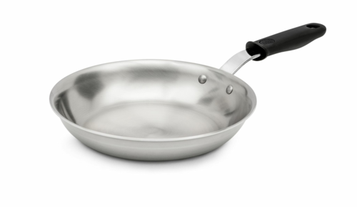 Vollrath 692110 Tribute 10" Tri-Ply Stainless Steel Fry Pan with Black Silicone Handle