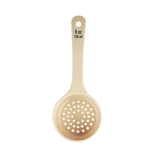 TableCraft Products 10655 6oz Perforated Portion Spoon, Short Handle, Polycarbonate, Beige