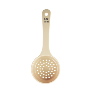 TableCraft Products 10655 6oz Perforated Portion Spoon, Short Handle, Polycarbonate, Beige