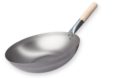 Crestware CSWOK14F 14" Carbon Steel Wok, Flat Bottom