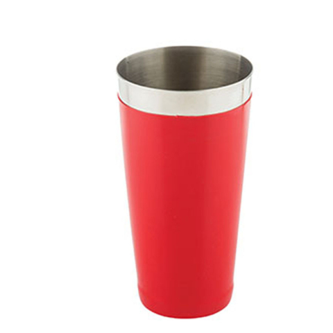 Tablecraft 10371 28 oz Bar Shaker - Stainless Steel w/ Vinyl Coating, Red