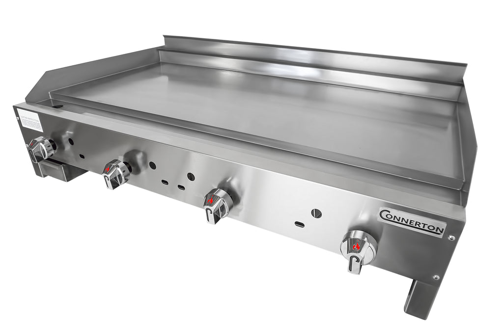 Connerton CG-36-M Griddle  1", countertop, gas, 36"W x 32"D x 1" thick highly polished steel griddle plate, manual controls, 90,000 BTU, NSF