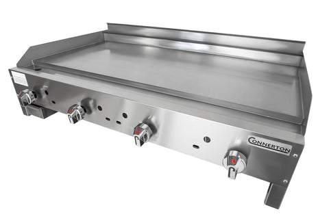 Connerton CG-36-M-S Griddle  1", countertop, gas, 36"W x 22"D x 1" thick highly polished steel griddle plate, manual controls, 66,000 BTU, NSF