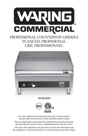 Waring WGR240X Owner s Manual