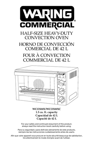 Waring WCO500X Owner s Manual