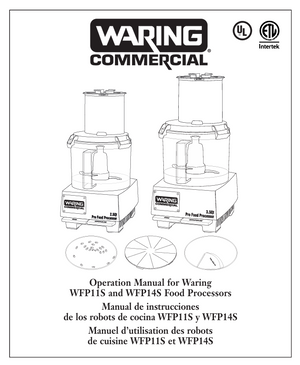 Waring WFP11S Owner s Manual