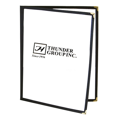 Thunder Group PLMENU-2BL 2-Page MENU COVER, Black