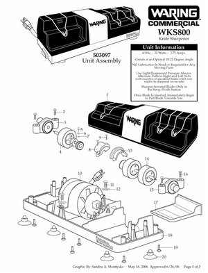 Waring WKS800 Parts Diagram