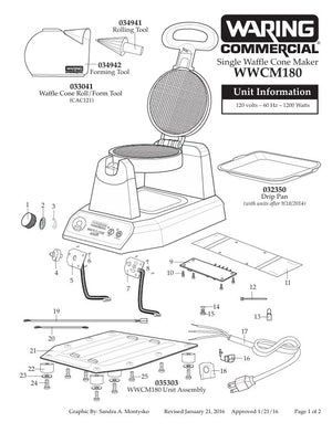 Waring WWCM180 Parts Diagram