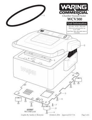Waring WCV300 Parts Diagram