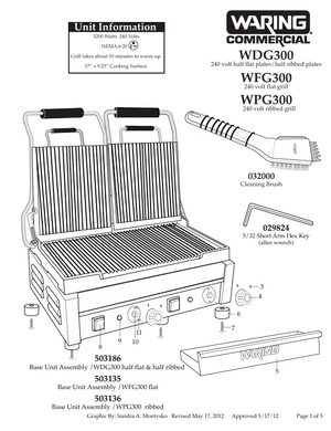 Waring WDG300 Parts Diagram