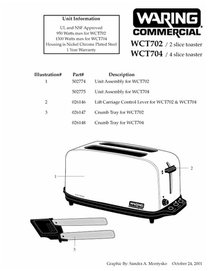 Waring WCT704 Parts Diagram