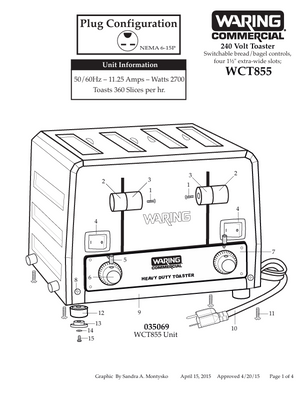 Waring WCT855 Parts Diagram