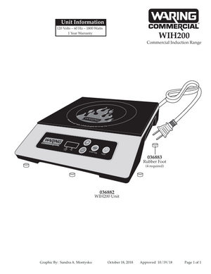 Waring WIH200 Parts Diagram