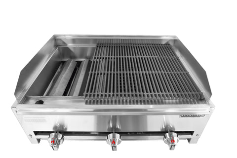 Connerton RLRB-23-12R-S Charbroiler, countertop, gas, 12"W, 12ga stainless steel radiants, cast iron top grates, 28,000 BTU, NSF