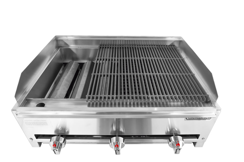 Connerton RLRB-23-17R Charbroiler, countertop, gas, 17"W, 12ga stainless steel radiants, cast iron top grates, 28,000 BTU, NSF