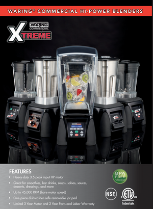 Waring MX1100XTX SpecSheet