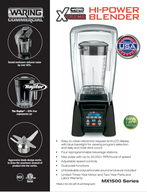 Waring CAC95 SpecSheet