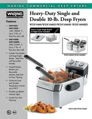 Waring WDF1000 SpecSheet