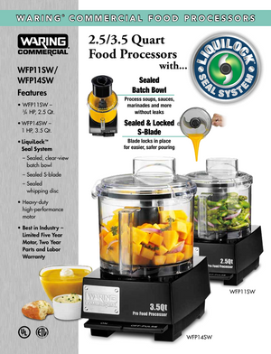 Waring WFP14SW SpecSheet