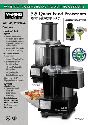 Waring WFP14S SpecSheet