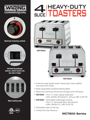 Waring WCT800 SpecSheet