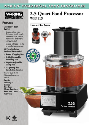 Waring WFP11S SpecSheet