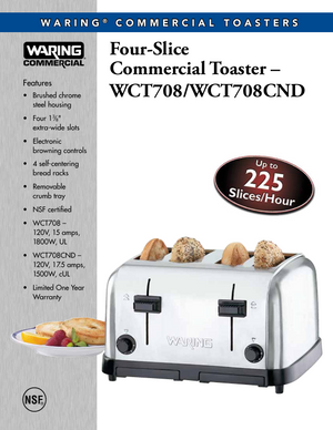 Waring WCT708 SpecSheet