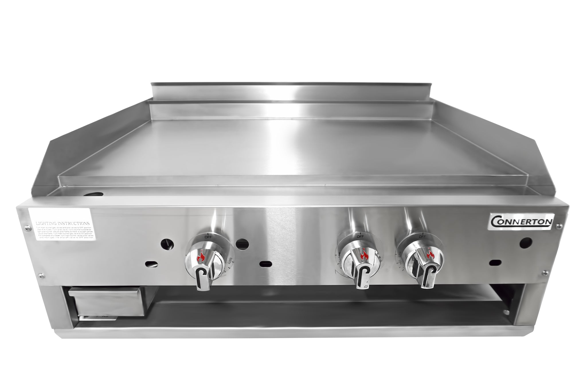 Connerton CG-24-T-S Griddle  1", countertop, gas, 24"W x 22"D x 1" thick highly polished steel griddle plate, (2) thermostatic controls, 44,000 BTU, NSF