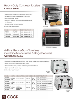 Waring CTS1000 Catalog Page
