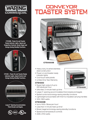 Waring CTS1000 SpecSheet
