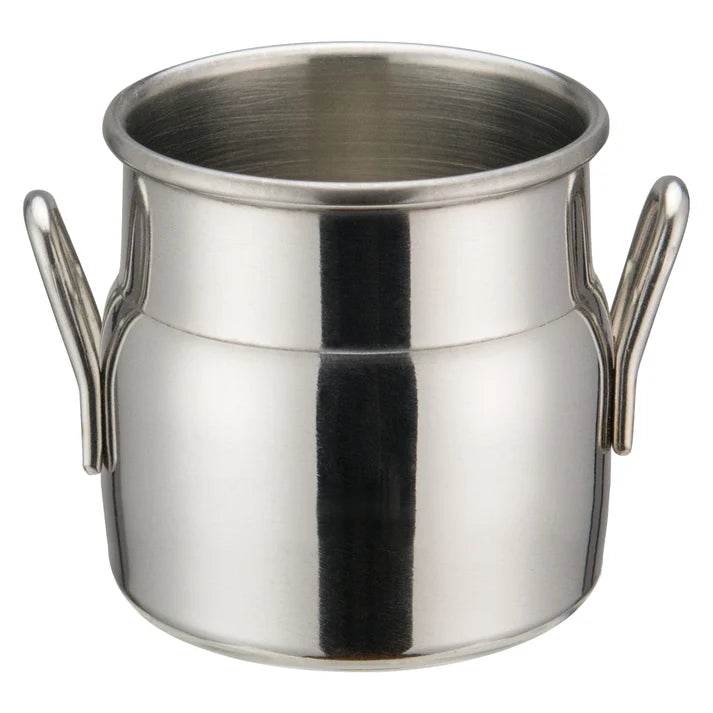 WINCO  DDSD-101S - 3 OZ Mini Milk Can, Stainless Steel - 2" x 2"